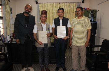 MOU to supply sawn timber between The Timber Corporation of Nepal Ltd. and Kathmandu University for reconstruction of Tripureshwor Mahadev temple and sattal premise